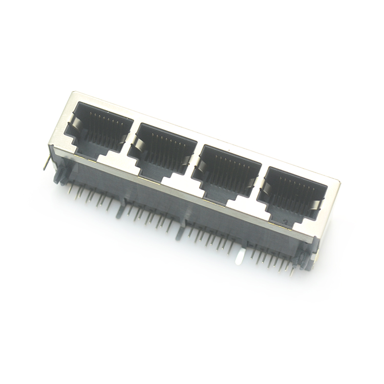 RJ45-10P8C 1x4 弯插