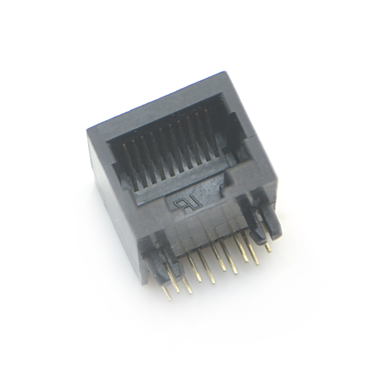 RJ45-10P10C 全塑 黑色 弯插